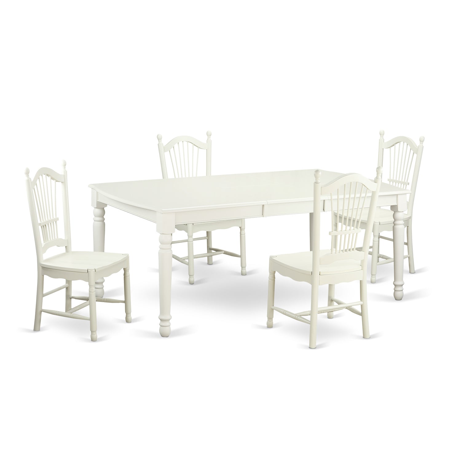 DOVE5-LWH-W 5 Pc dinette Table set -Kitchen dinette Table and 4 Kitchen Dining Chairs