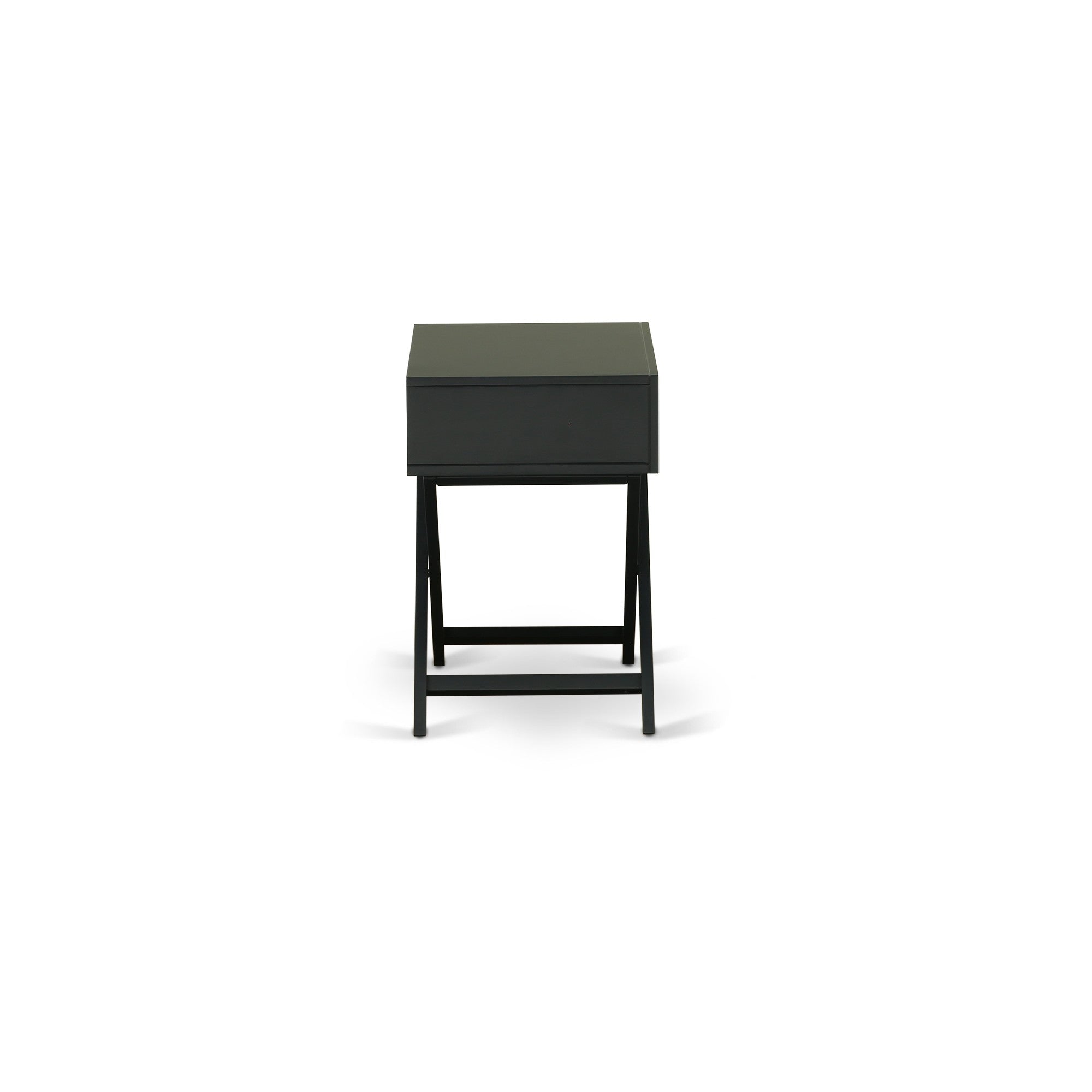 Hamilton Square Night Stand End Table With Drawer in Black Finish