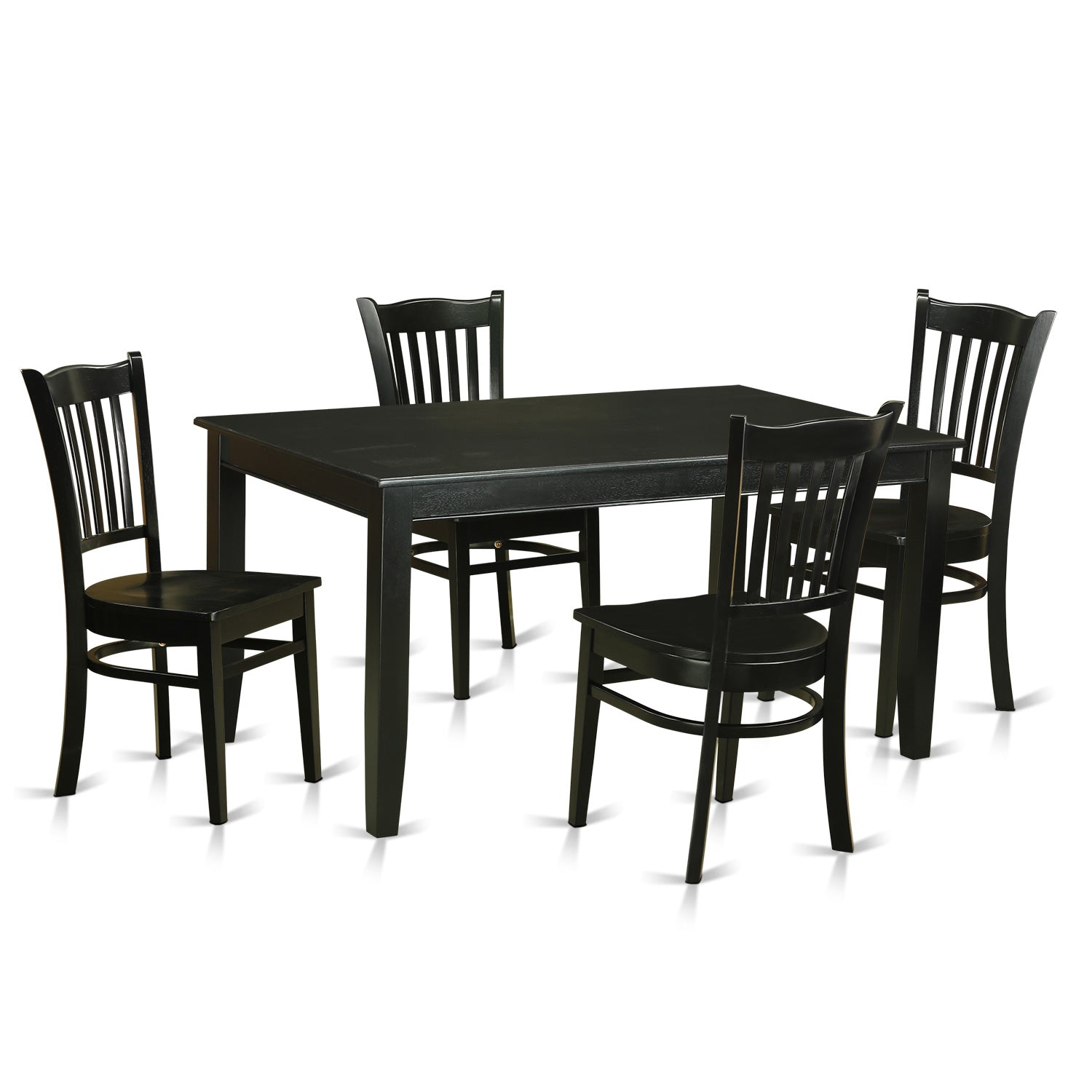 DUGR5-BLK-W 5 Pc Dining room set - Dinette Table and 4 Kitchen Dining Chairs