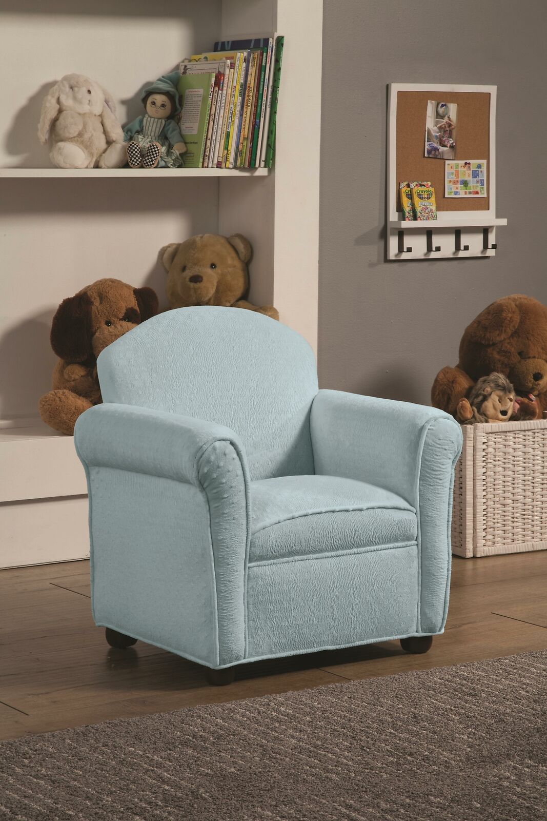 Coaster Isaac Upholstered Kids Chair in Baby Blue