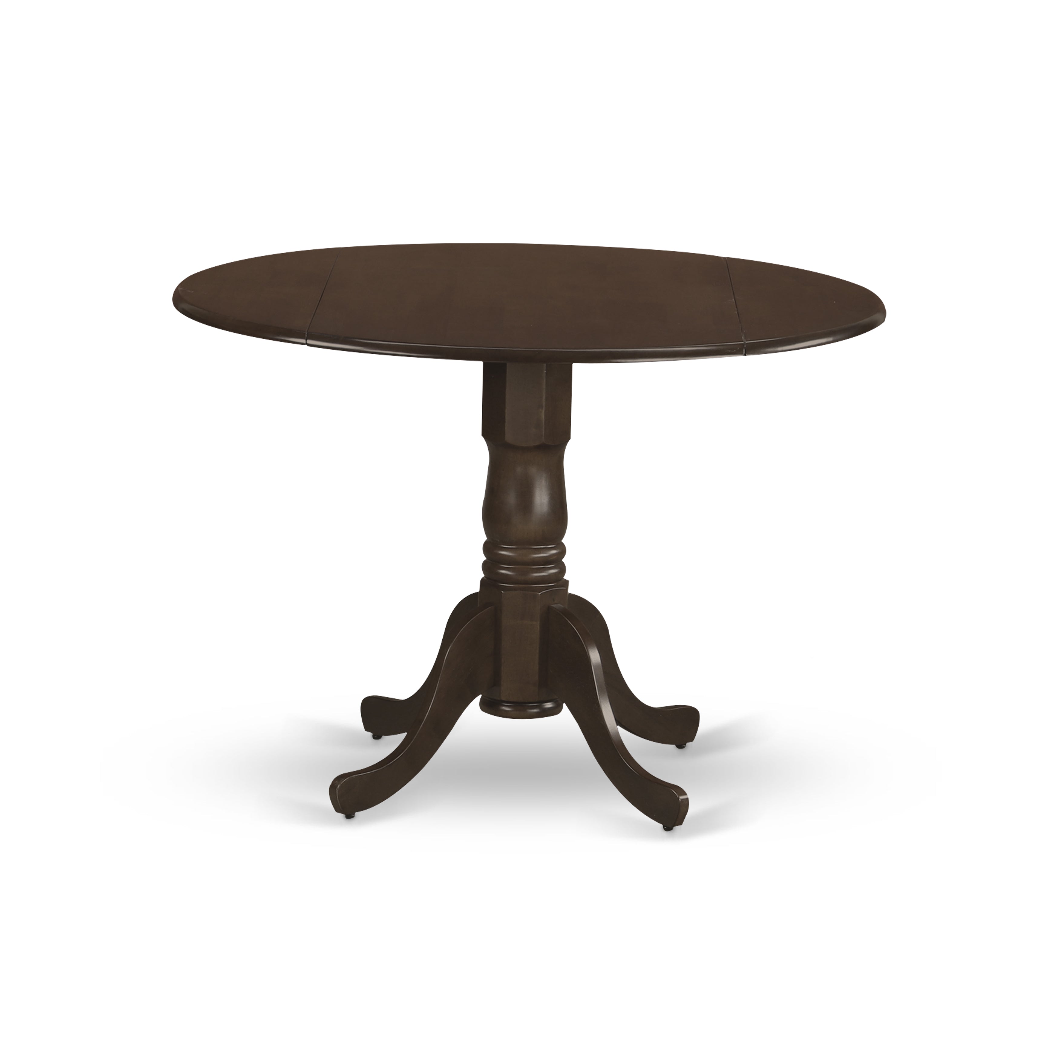 Dunblin Round Wood Dining Table with 29" Drop Leaves in Espresso