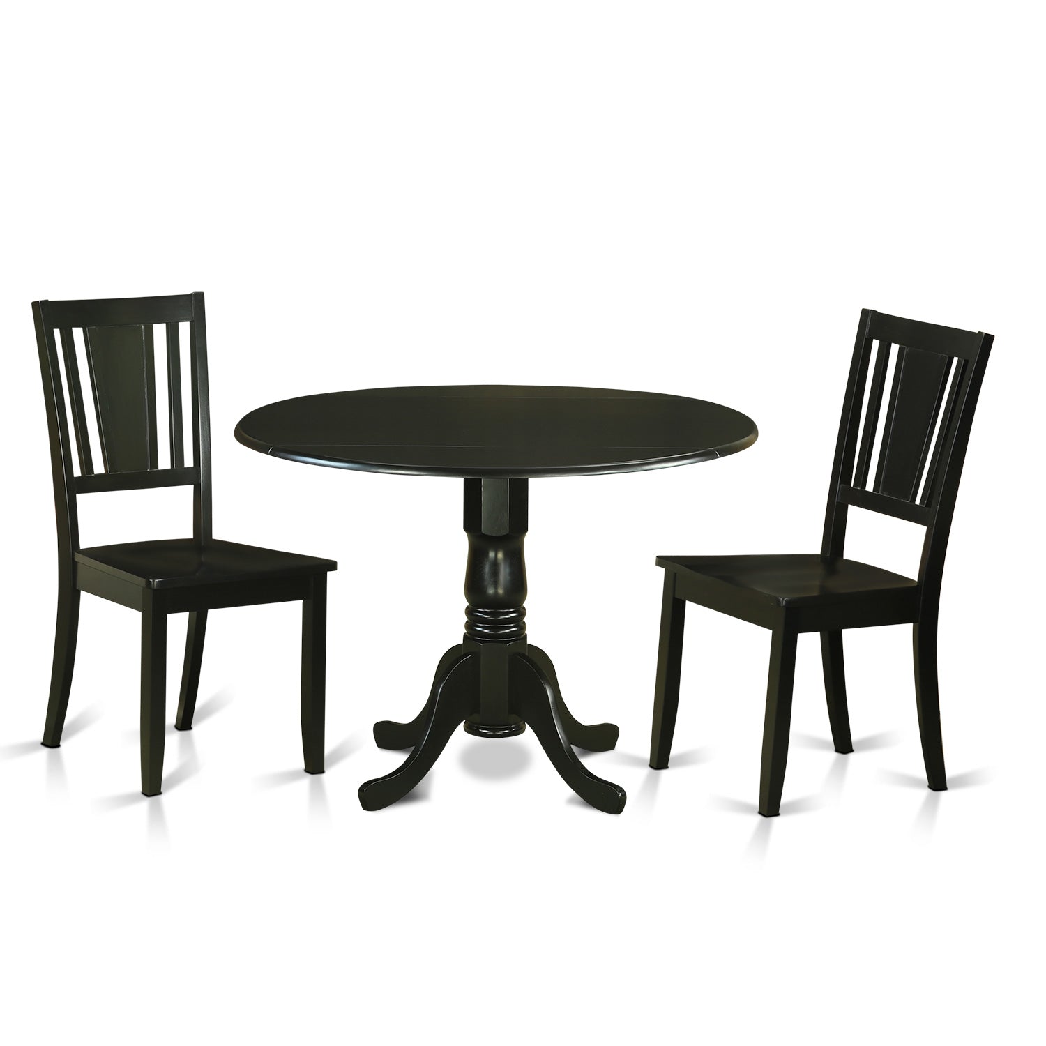 DLDU3-BLK-W 3 PcTable and Chairs set-Dining Table and 2 Dining Chairs