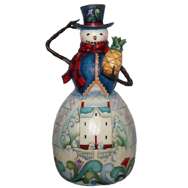 Heartwood Creek 4025491 Welcome Winter's Wonders Snowman with Pineappl