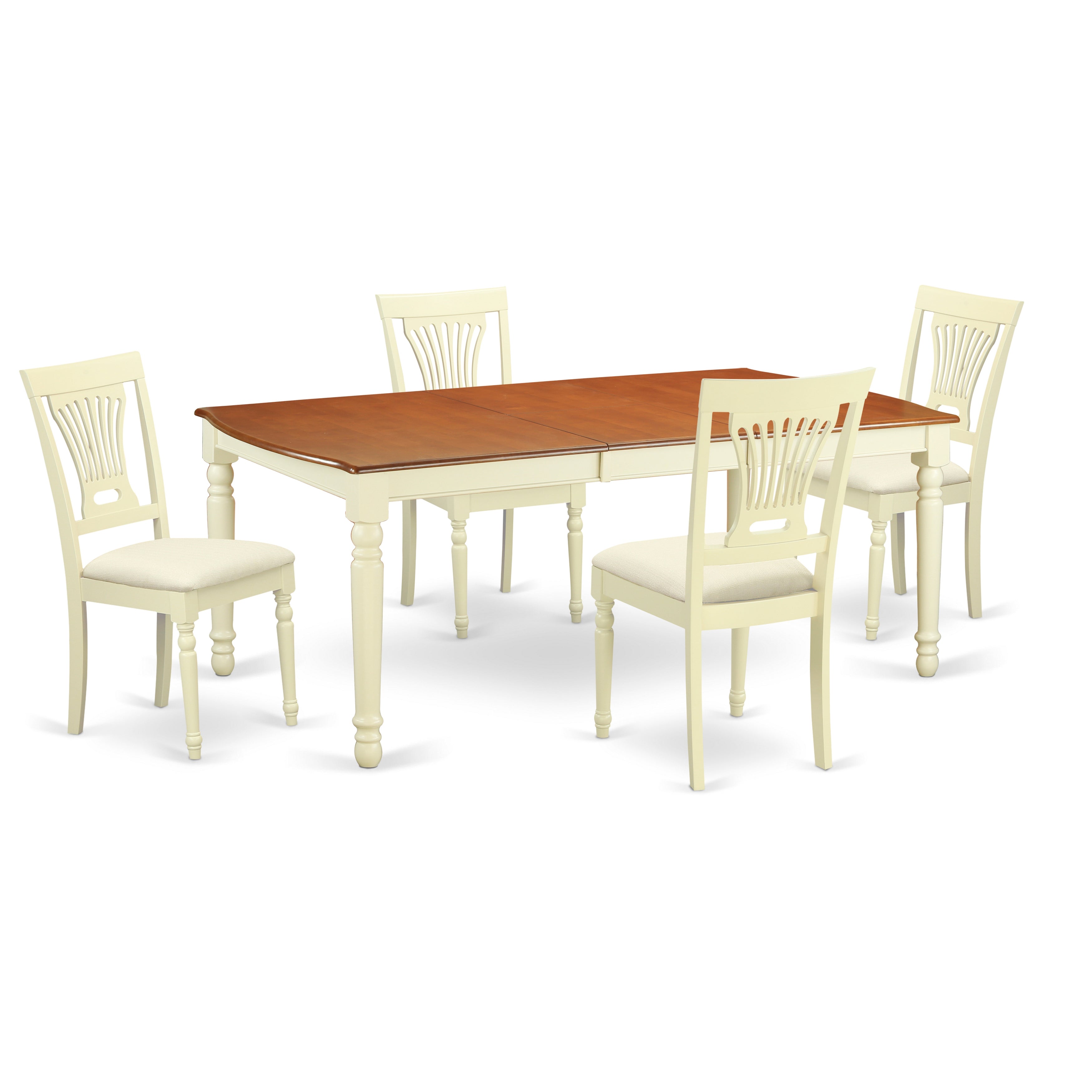 DOPL5-WHI-C 5 PC dinette Table set - Kitchen dinette Table and 4 Kitchen Chairs