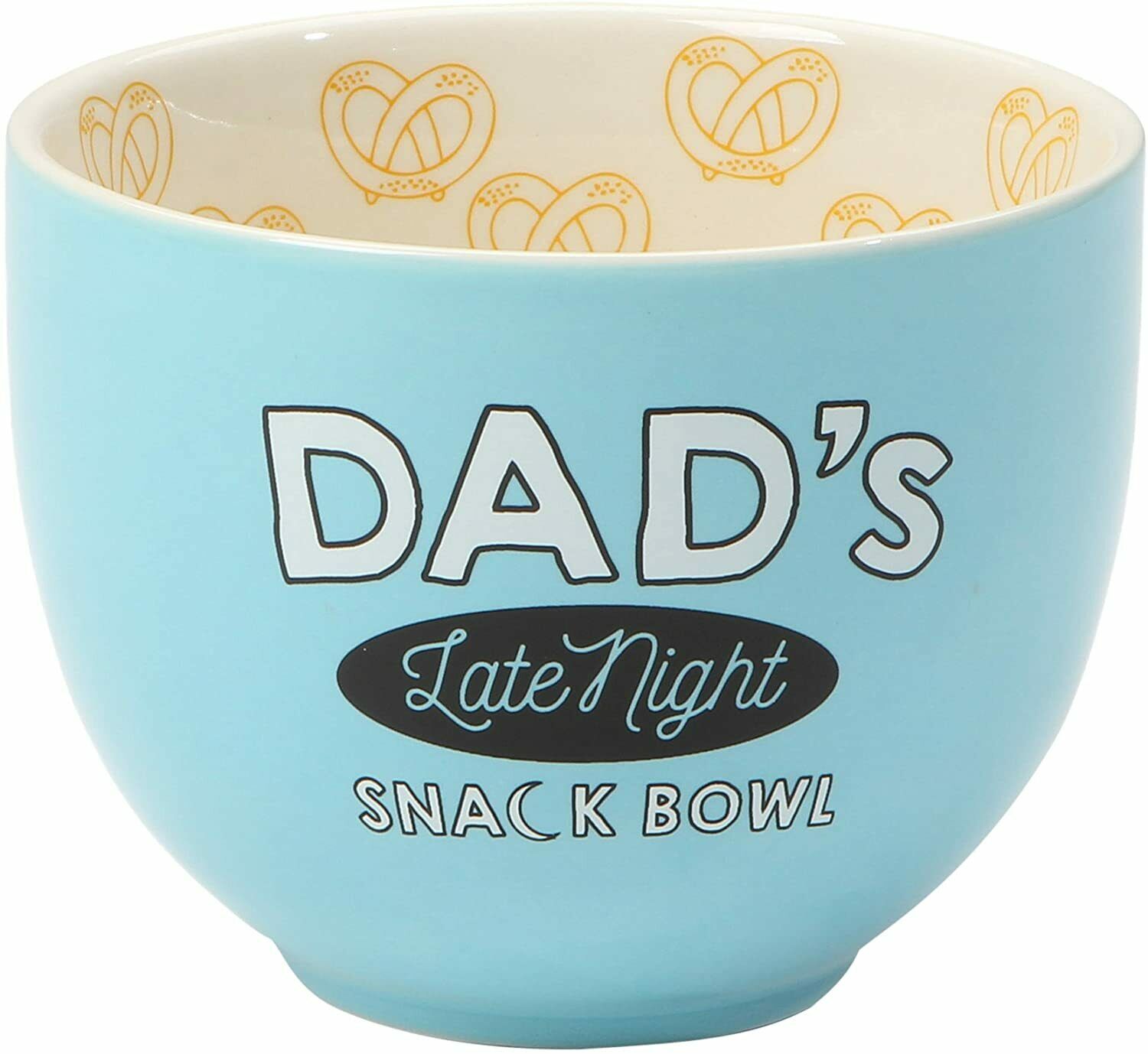 Our Name is Mud “Dad’s Late Night Snack Bowl” Blue Stoneware Bowl, 4”x5”