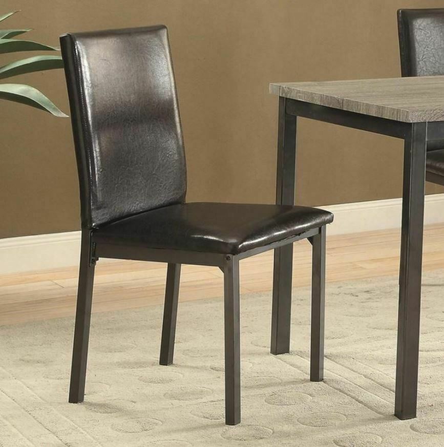 Garza Mid Century Style Upholstered Casual Dining Chairs Black (Set Of 2)