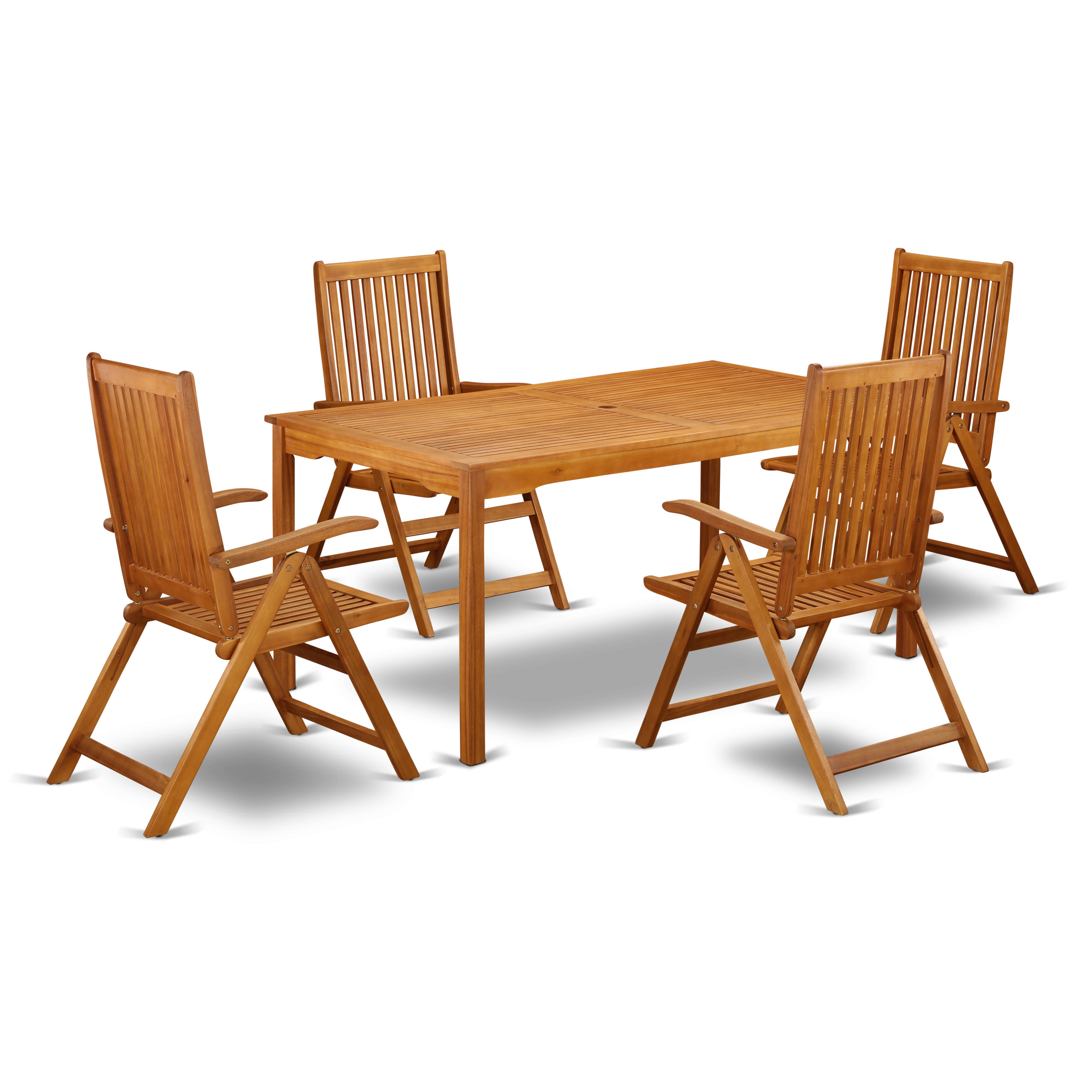 CMCN5NC5N This 5 Pc Acacia Outdoor-Furniture Sets provides you an Outdoor-Furniture table and four foldable Outdoor-Furniture chairs