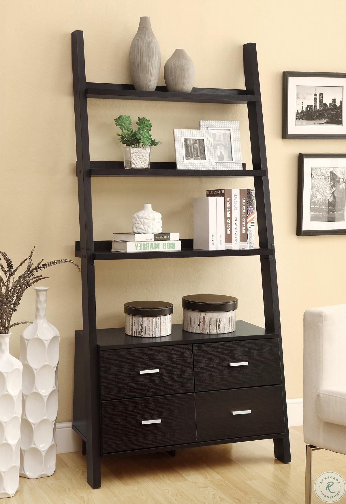 Bower 4-drawer Storage Bookcase Cappuccino