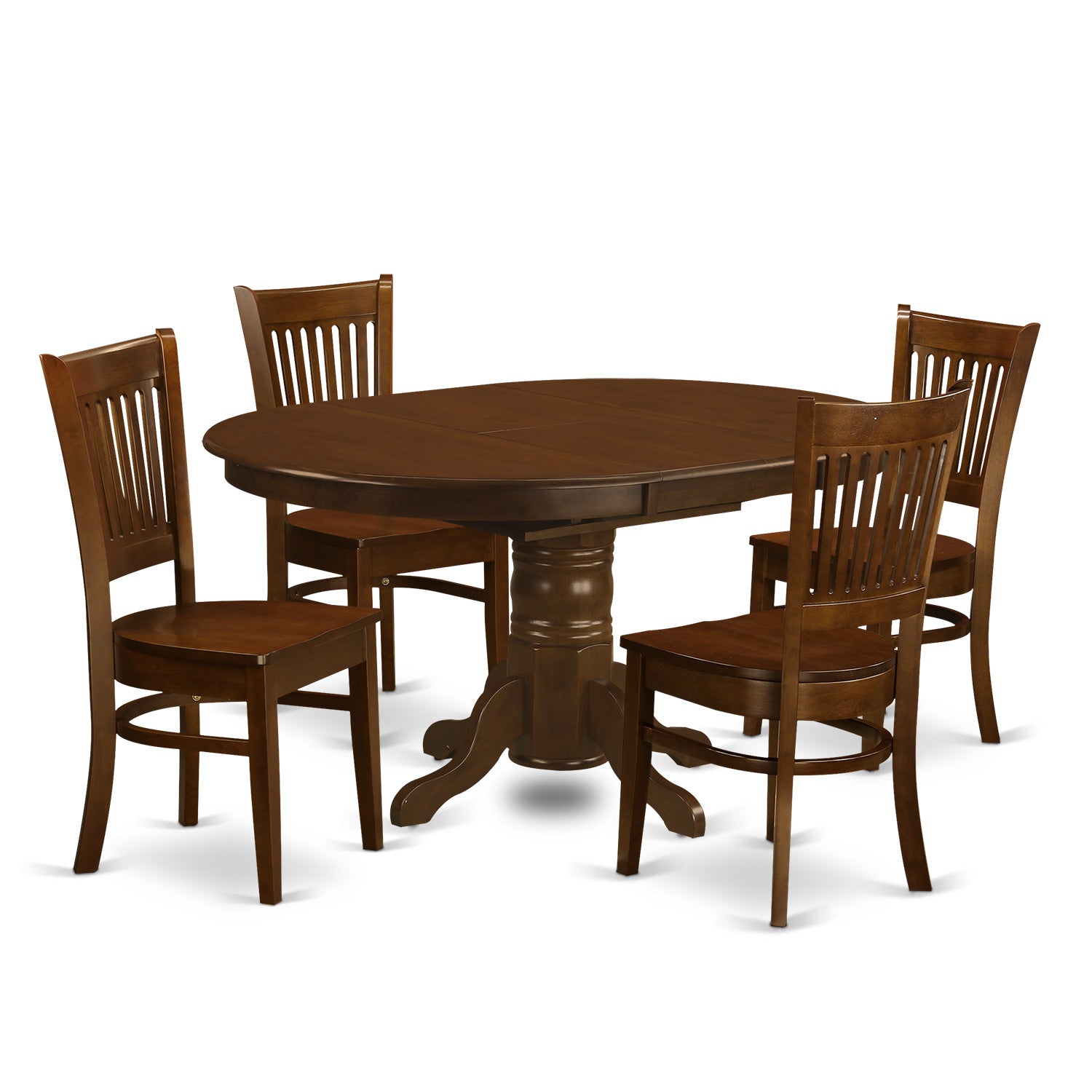 5 Pc Kenley Espresso Oval Dining Room Set With Butterfly Leaf