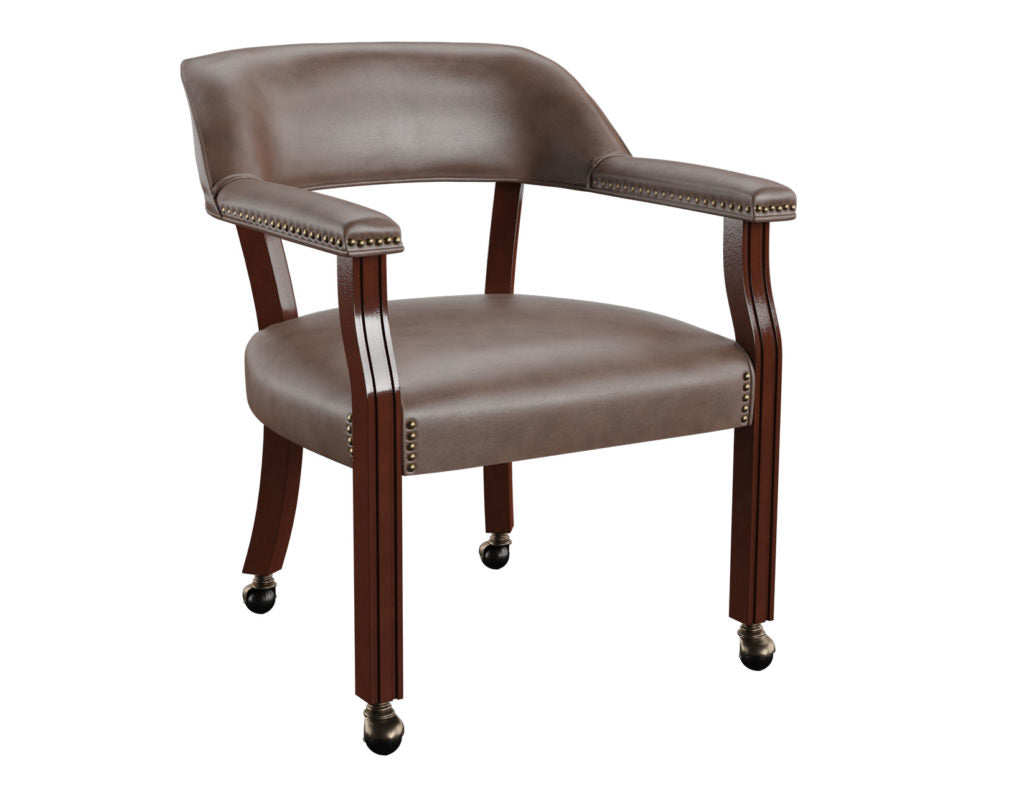 Steve Silver Traditional Tournament Chair with Casters (Brown)