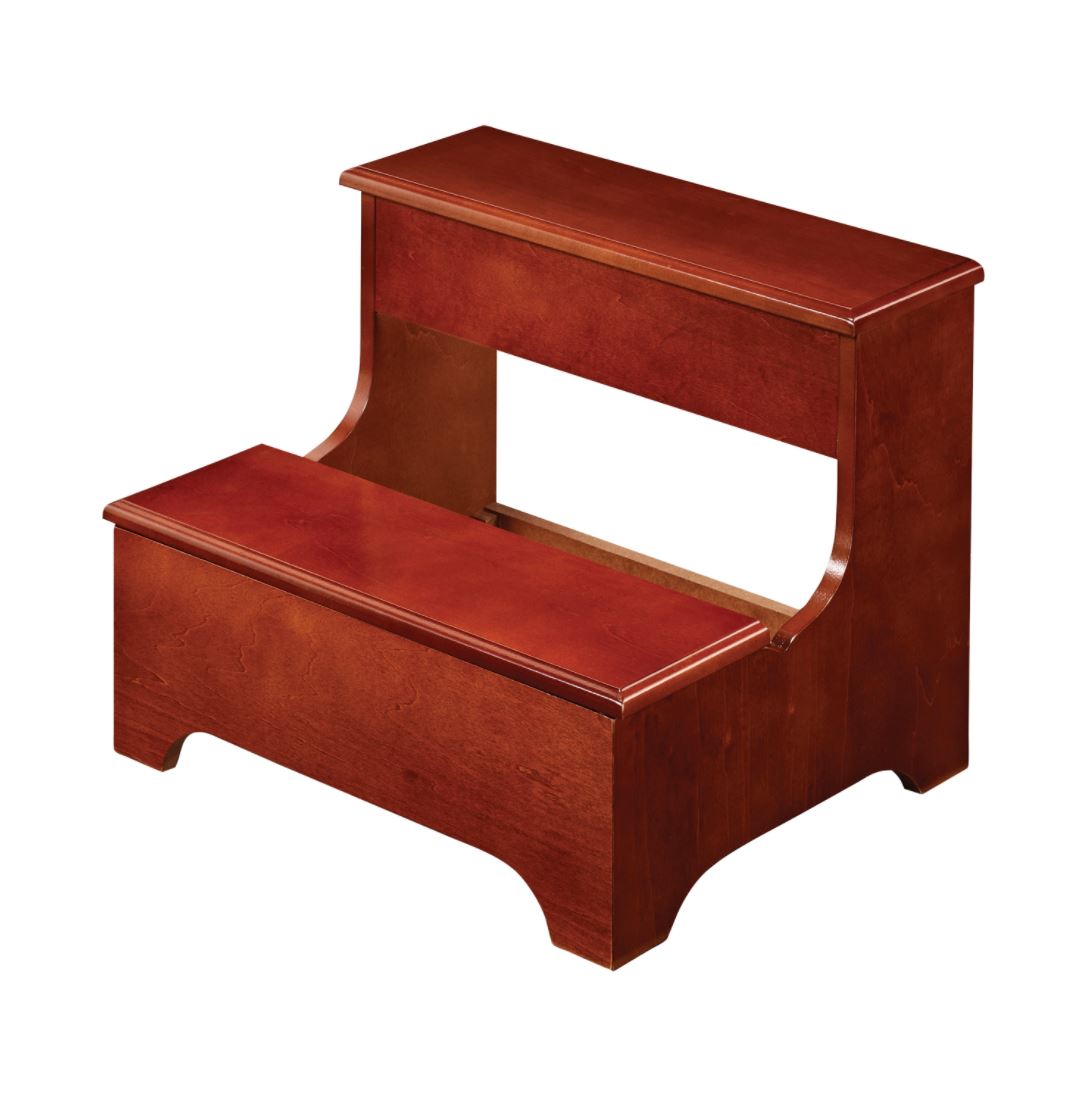 Coaster Traditional Wood Step Stool Bench with Lower Lift Top Storage