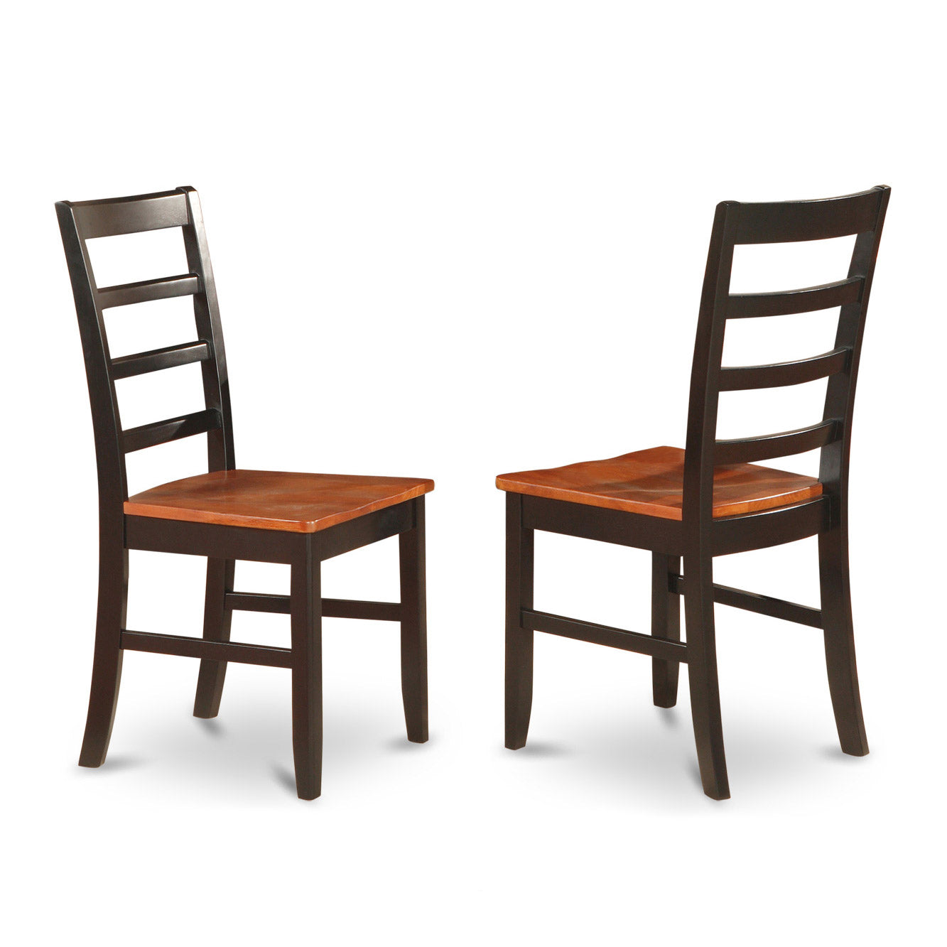 HLPF3-BCH-W 3 Pc set with a Round Small Table and 2 Leather Dinette Chairs in Black and Cherry