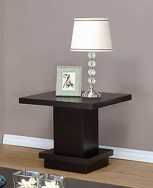 Coaster Contemporary Pedestal Square End Table Cappuccino 705167