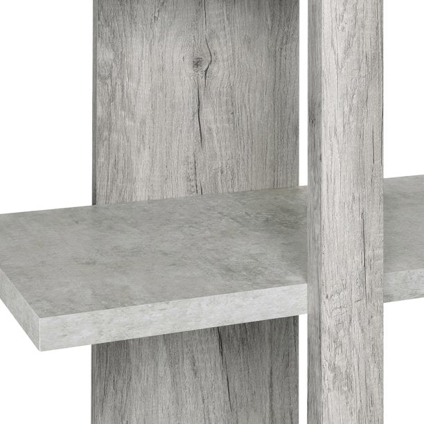 Bookcase with 4 Full-length Shelves Grey Driftwood And Cement