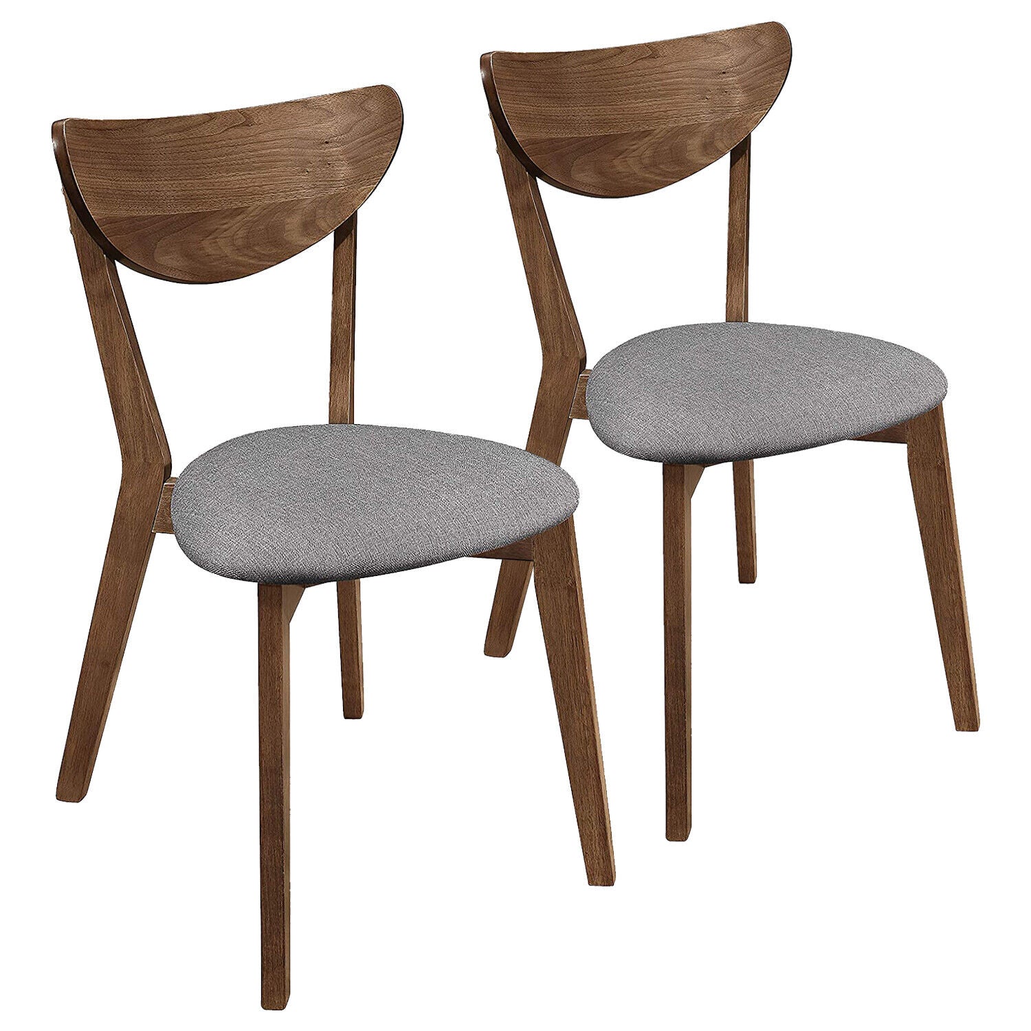 Alfredo Upholstered Dining Chairs Grey and Natural Walnut (Set of 2)