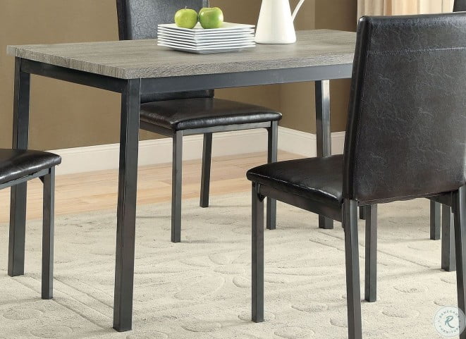 Garza Rectangular Metal And Wood Dining Table Black