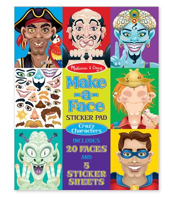 Melissa & Doug Make-a-Face Sticker Pad - Crazy Characters, 20 Faces, 5 Sticker Sheets