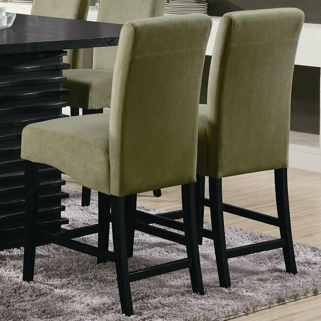 Modern Upholstered Stanton 24 Inch Green Bar Stool Set Of 2