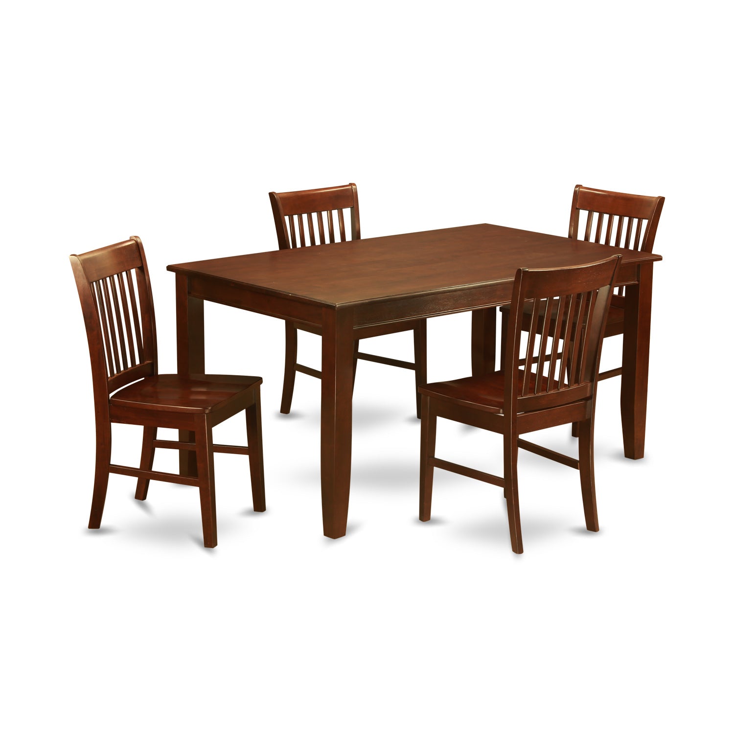 DUNO5-MAH-W 5 Pc Dining room set for 4-Dining Table and 4 Chairs for Dining room