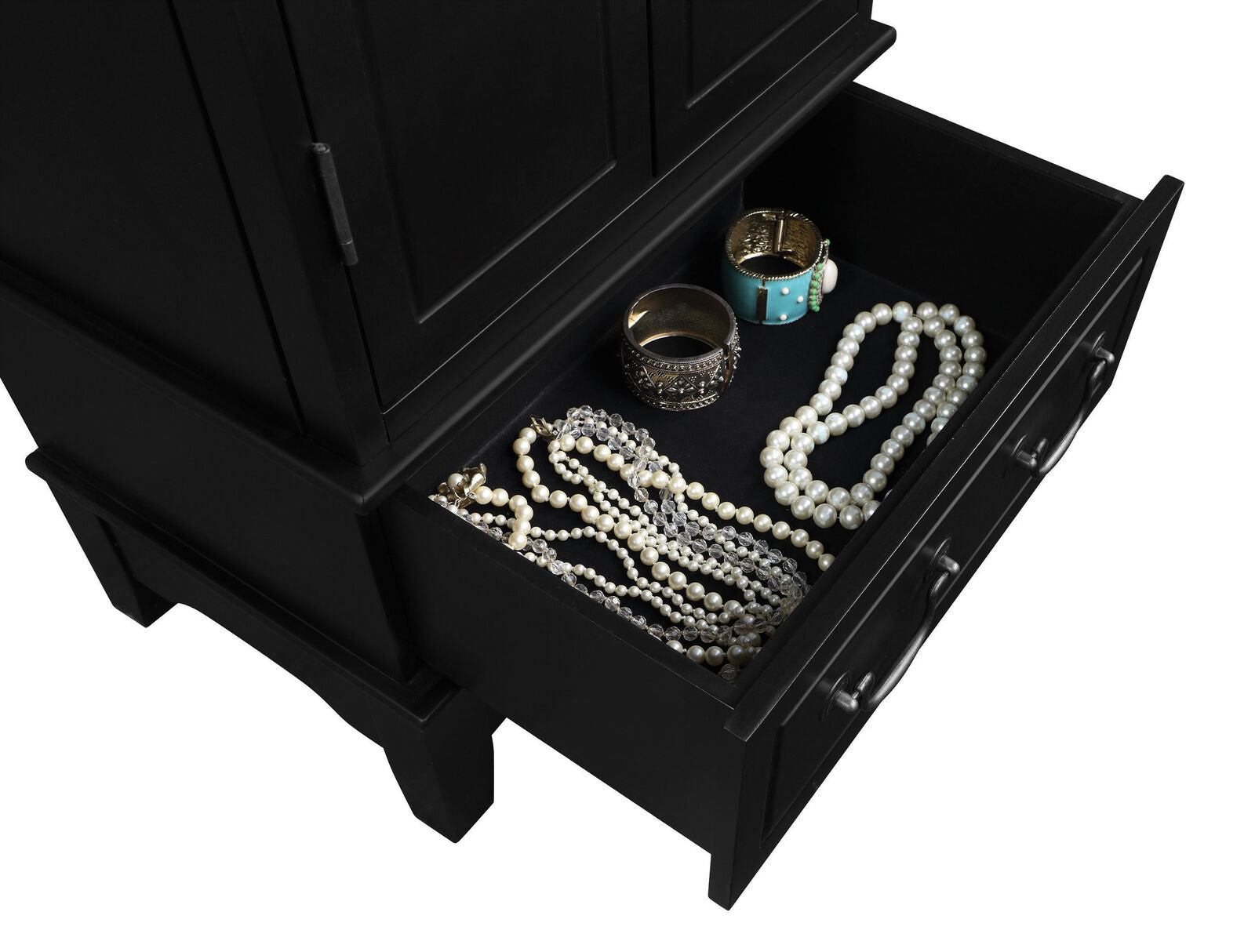 Coaster 5-Drawer Contemporary Jewelry Armoire Lingerie Chest Black 900095