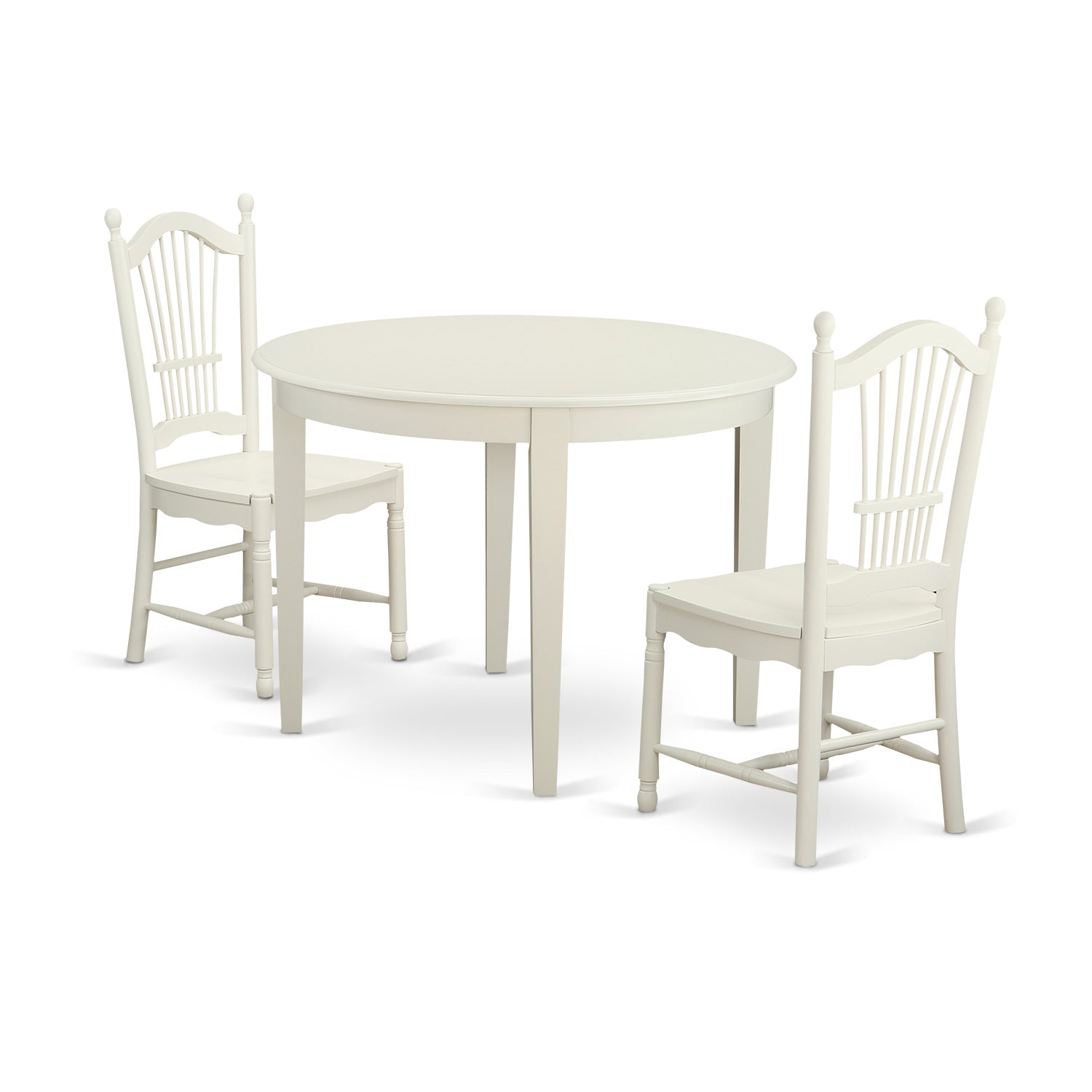 BODO3-WHI-W 3 Pc Kitchen nook Dining set-Table and 2 Dining Chairs