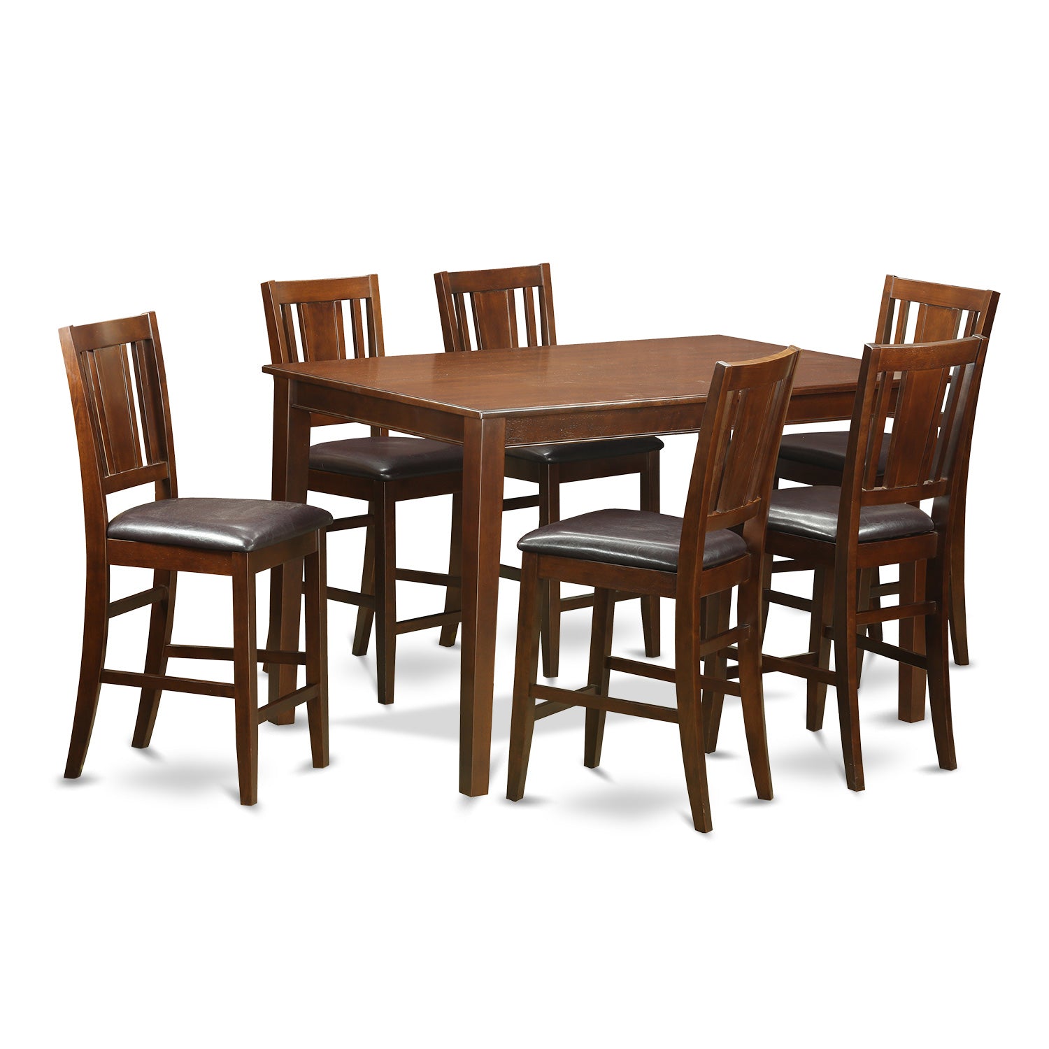 DUBU7H-MAH-LC 7 Pc Counter height Table set- counter height Table and 6 counter height Chairs.