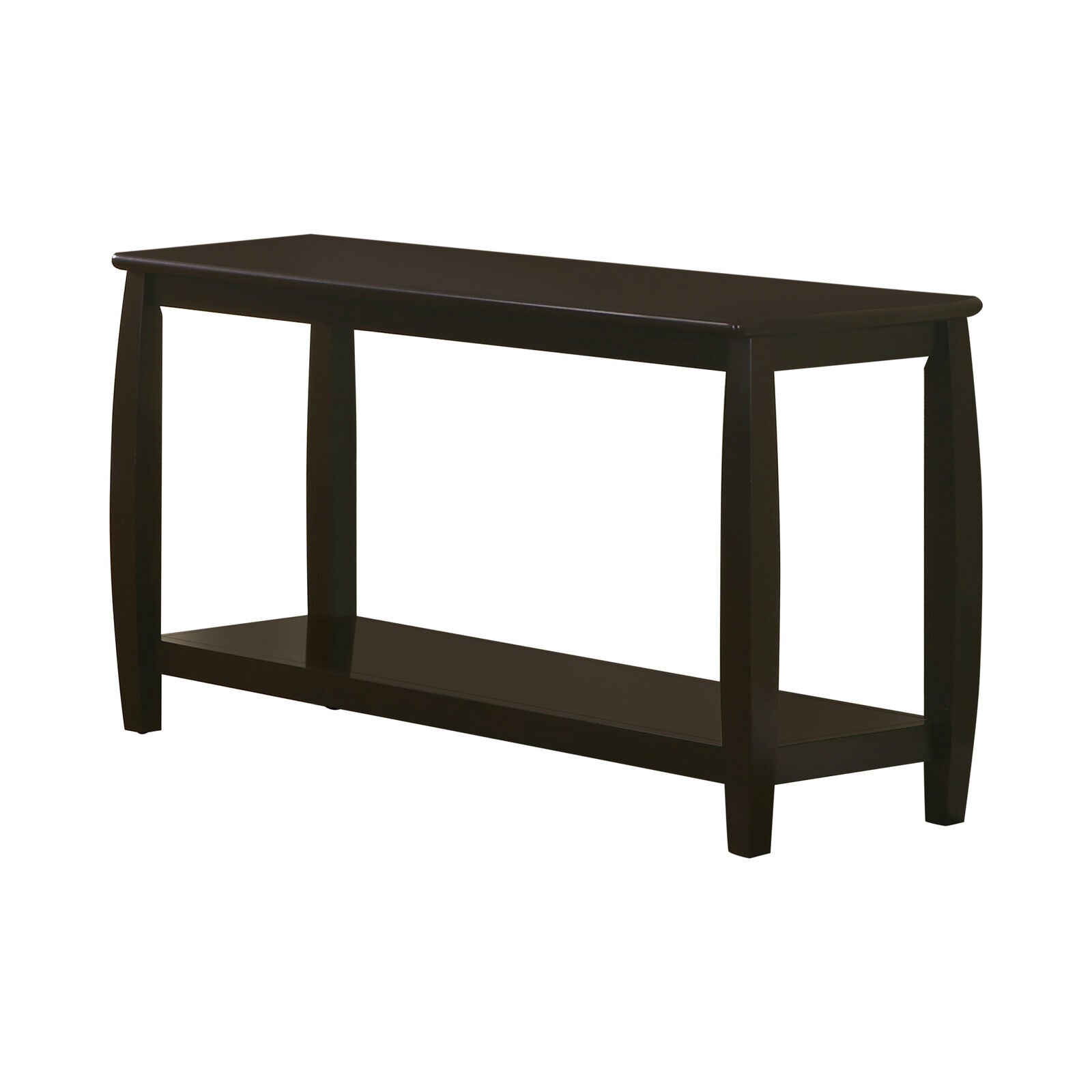 Marina Occasional Rectangular Sofa Couch Accent Table With Bottom Shelf Espresso