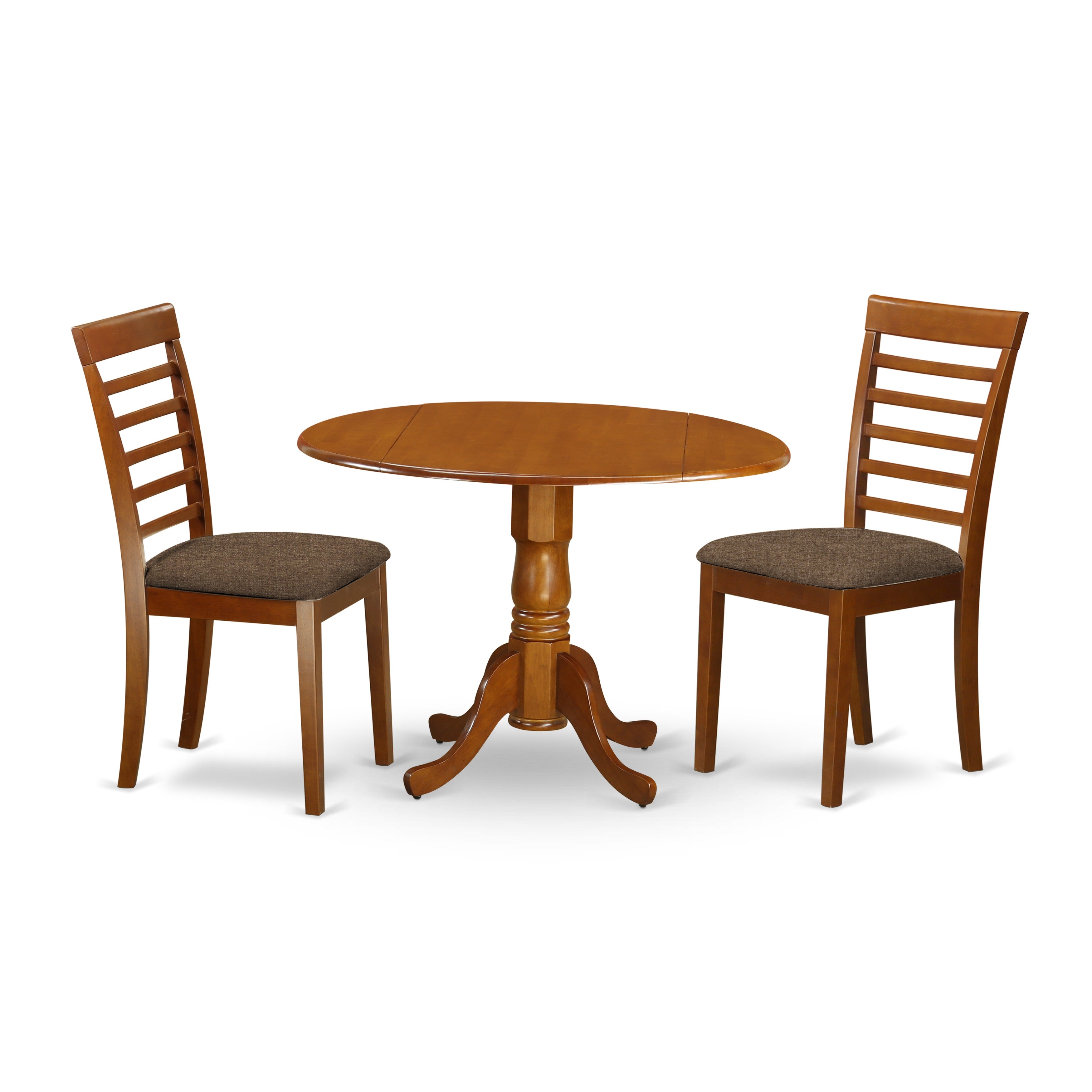 DLML3-SBR-C 3 Pc Kitchen Table set-small Kitchen Table and 2 Dining Chairs