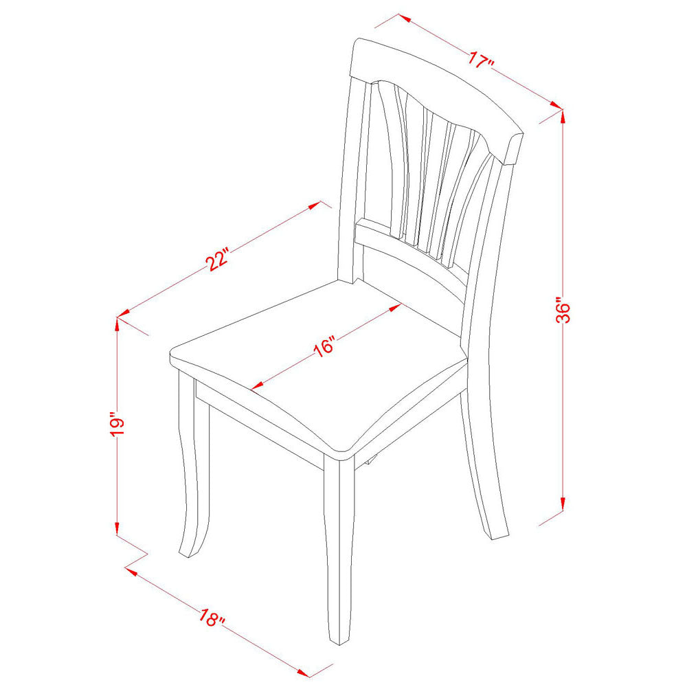 AVC-SBR-C Avon Chair for dining room with Microfiber Upholstered Seat - Saddle Brow Finish