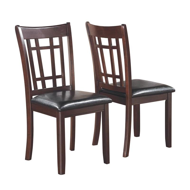 Lavon Padded Dining Side Chairs Espresso and Black (Set of 2)