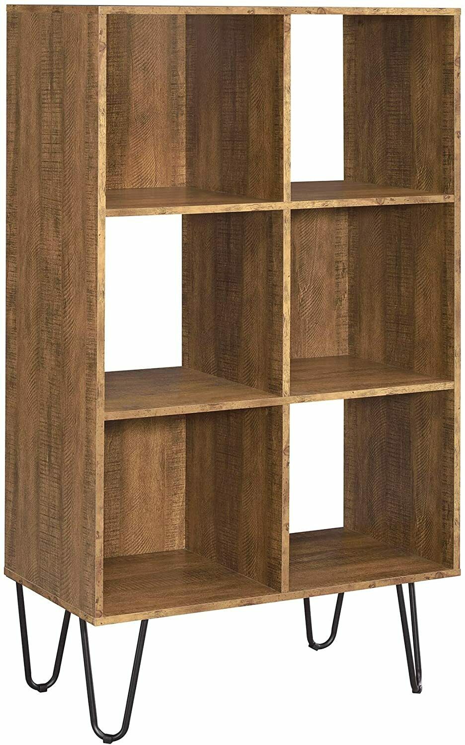 Coaster Sheeran 6-Shelf Bookcase Rustic Amber Rectangular