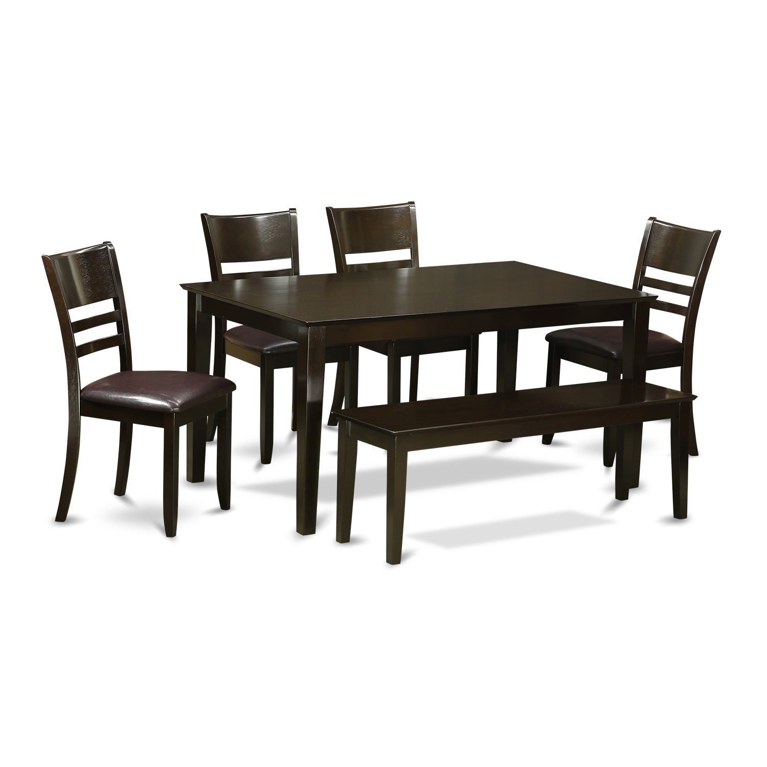 CALY6-CAP-LC 6 PC Dining set with bench- Table and 4 Dining Chairs and Bench