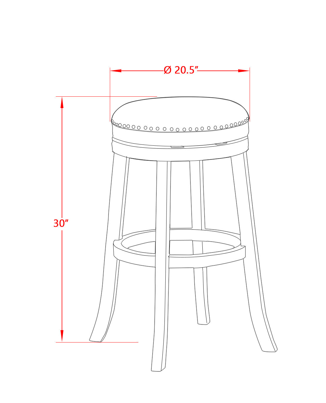 DVS030-303 Devers Swivel Backless Barstool 30'' Seat Height With Mahogany Leg And F12-03 Pu Leather Mocha