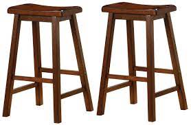 Coaster Saddle Seat Wooden Bar Stools Chestnut (Set of 2)