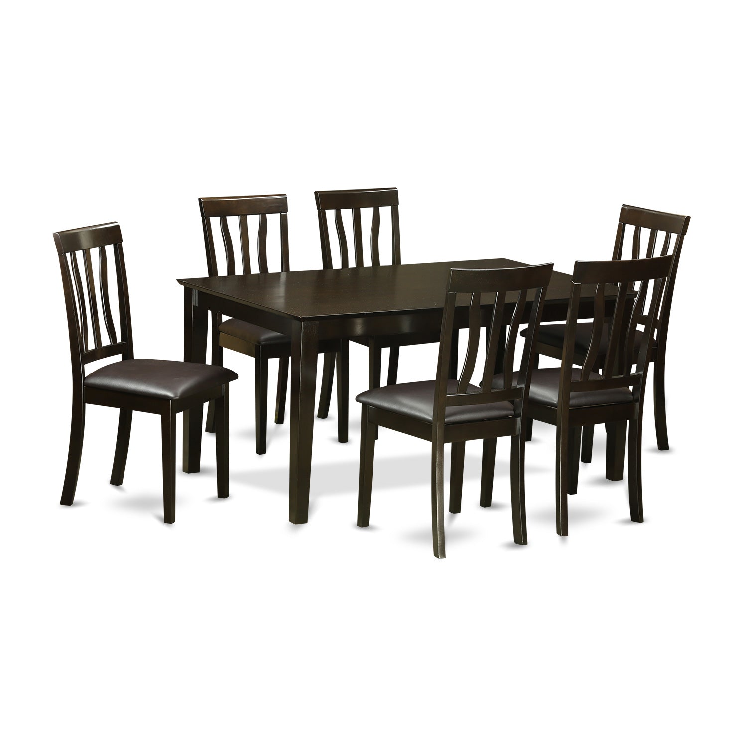 CAAN7-CAP-LC 7 PC Dining room set for 6-Dining Table and 6 Dining Chairs