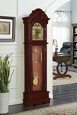 Traditional Accent Westminster Grandfather Clock Brown Red And Clear