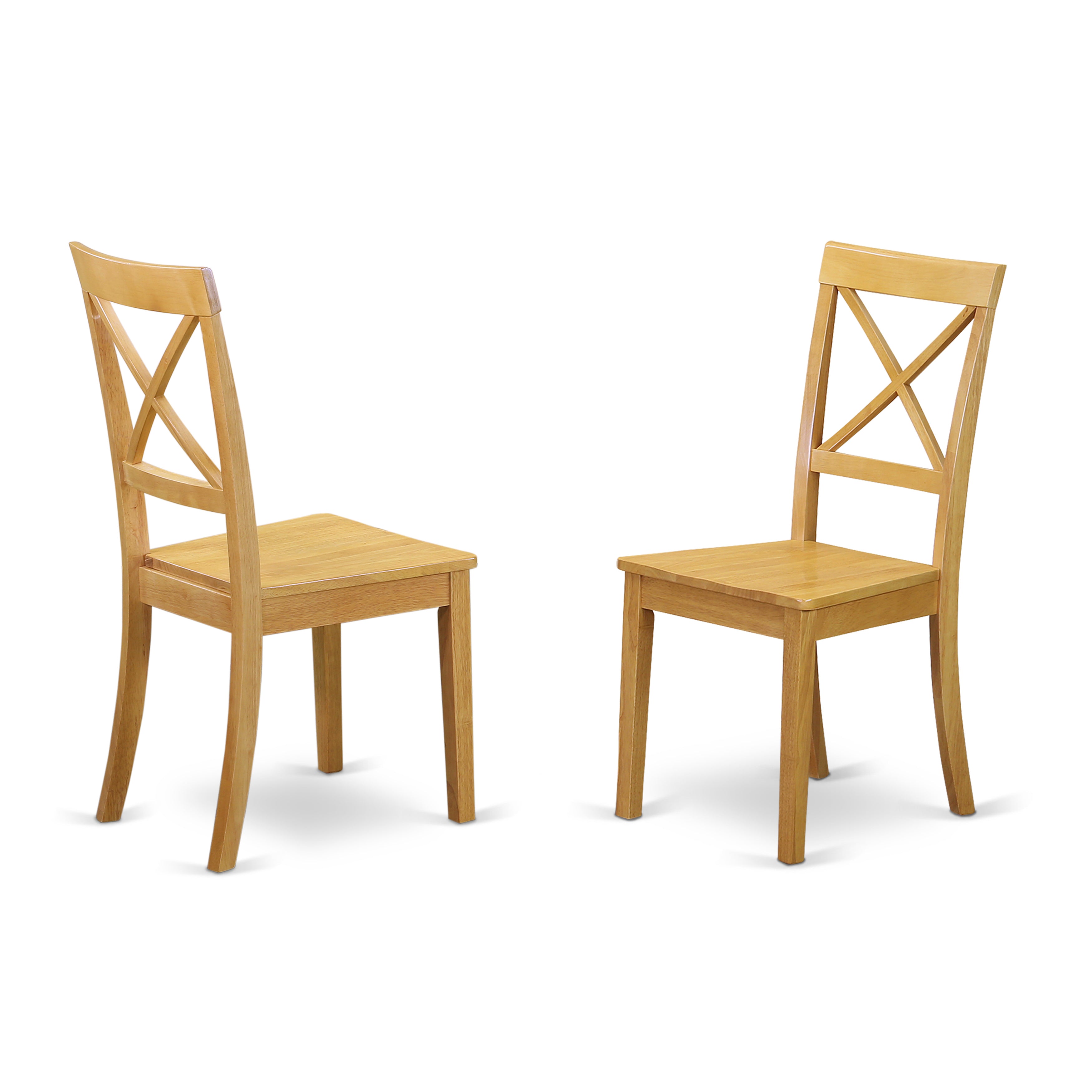 BOC-OAK-W Boston X- back Chair for dining room with Wood Seat