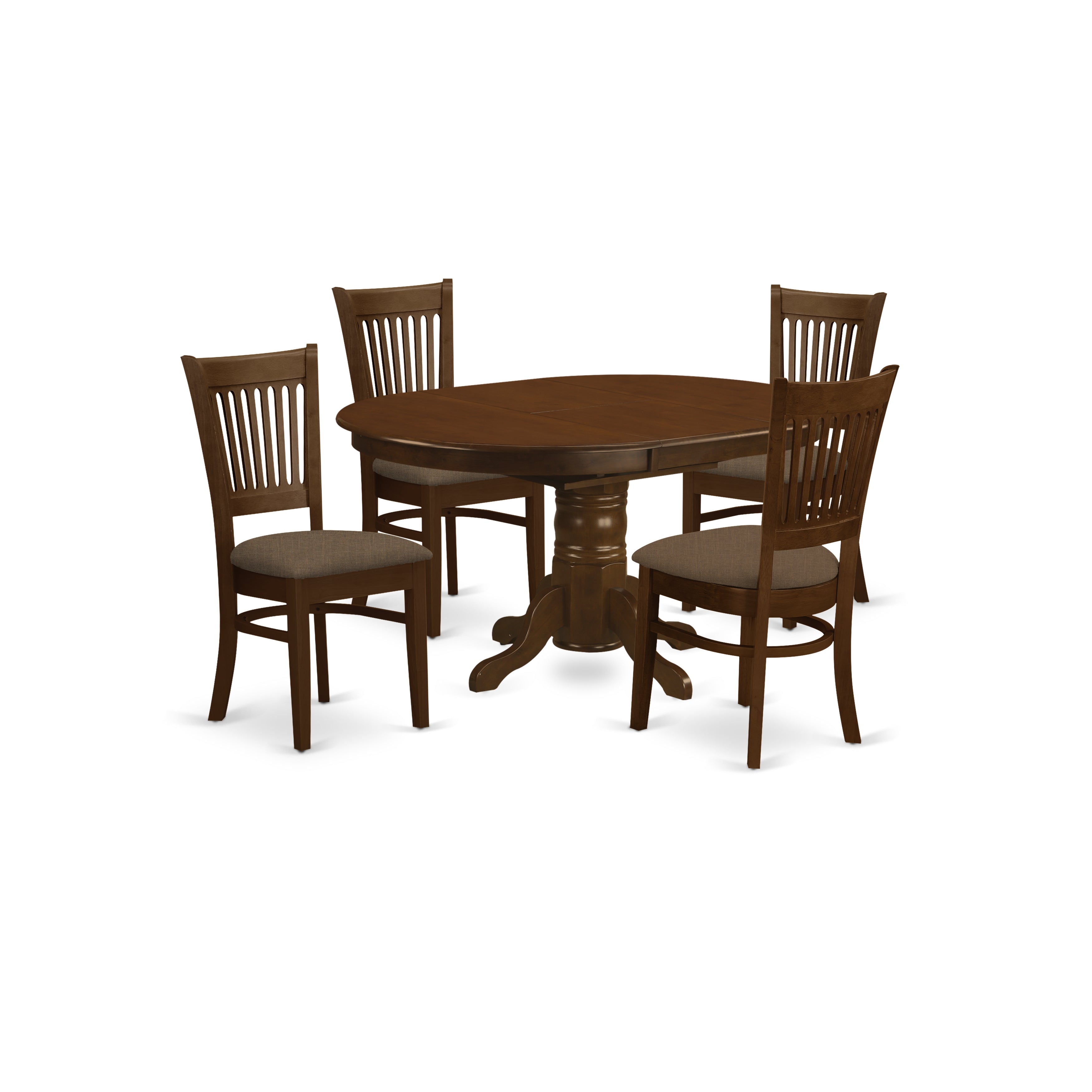 KEVA5-ESP-C 5 Pc set Kenley Kitchen Table with a Leaf and 4 Upholstered Seat Chairs