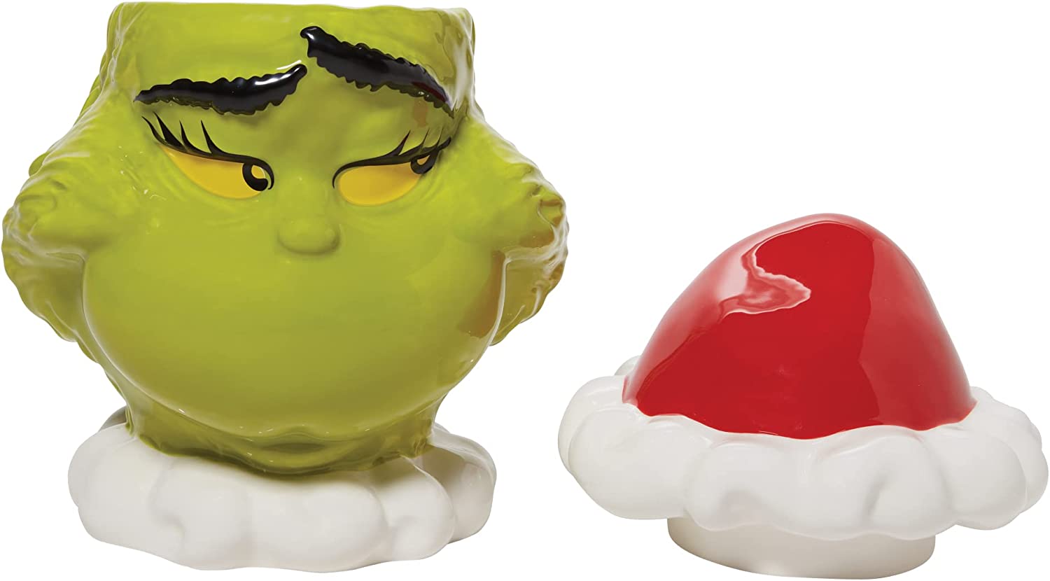 Department 56 Dr. Seuss The Grinch Face Sly Smile Sculpted Canister Cookie Jar