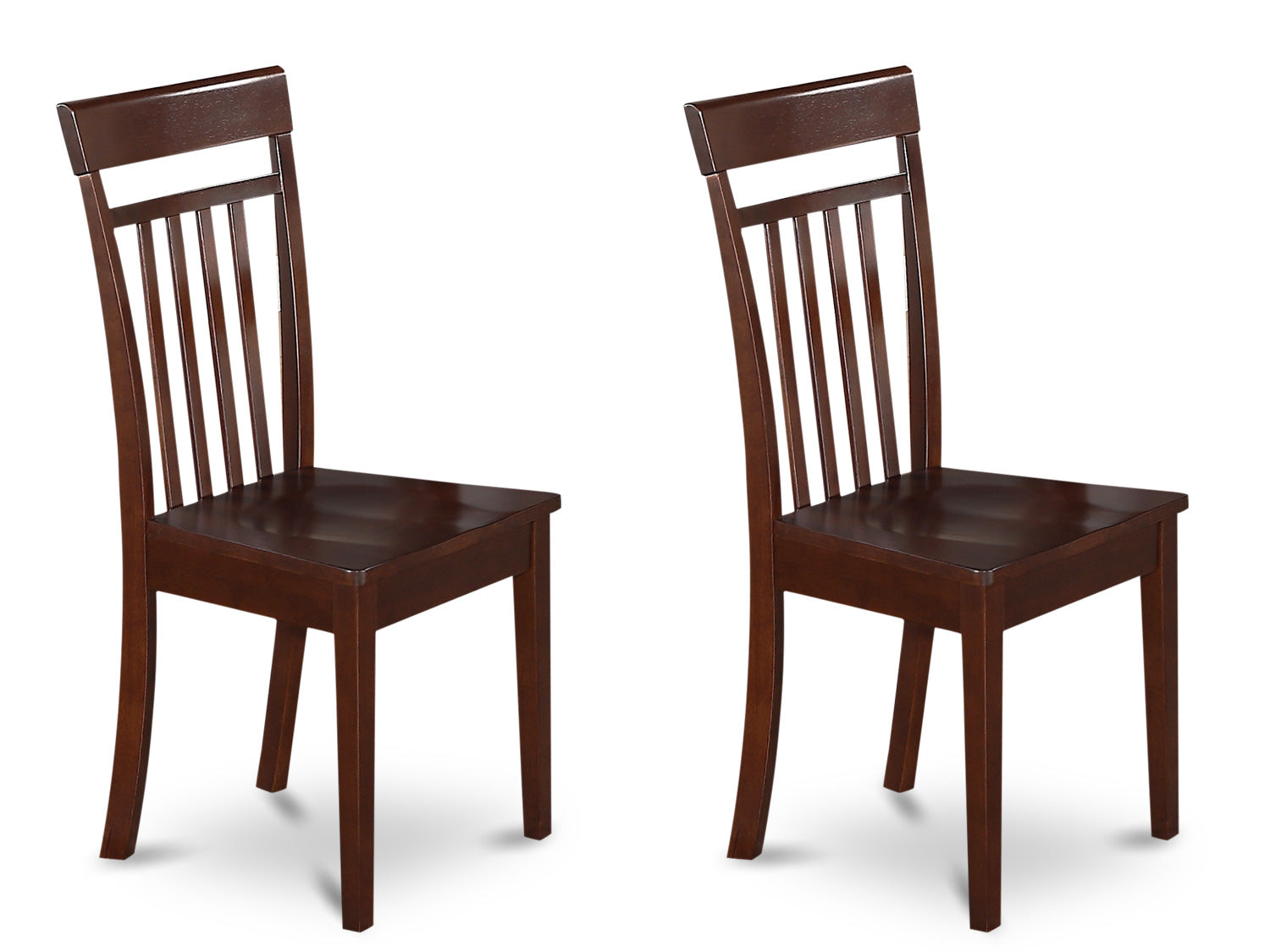 ANCA3-MAH-W 3Pc Rounded 36" Family Table And A Pair Of Wood Seat Chairs