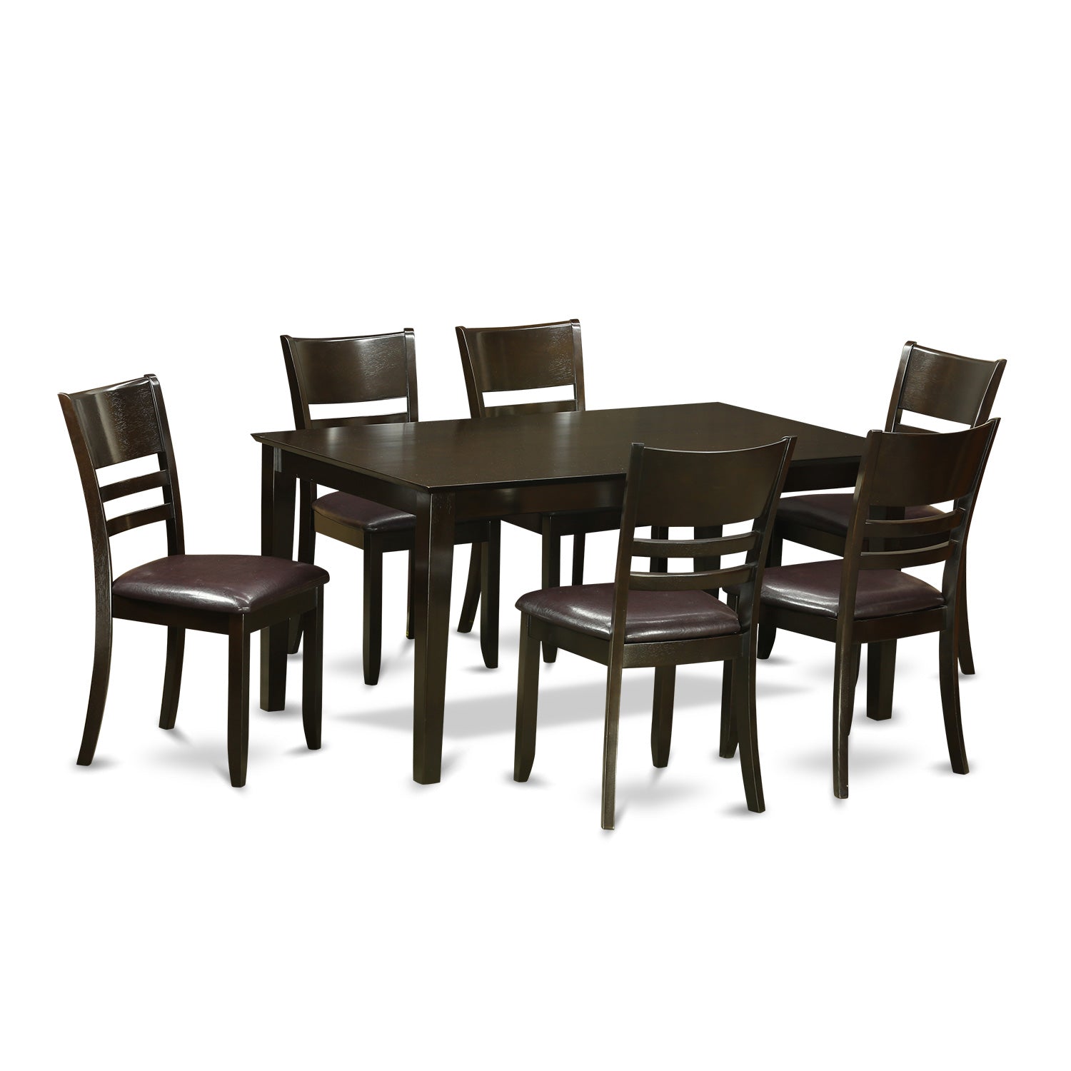 CALY7-CAP-LC 7 Pc formal Dining room set-Dinette Table and 6 Dining Chairs