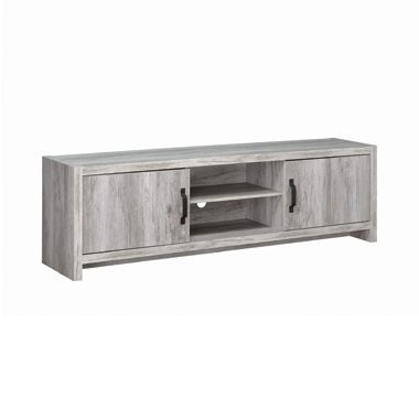 Coaster Modern 2-Door TV Console Grey Driftwood