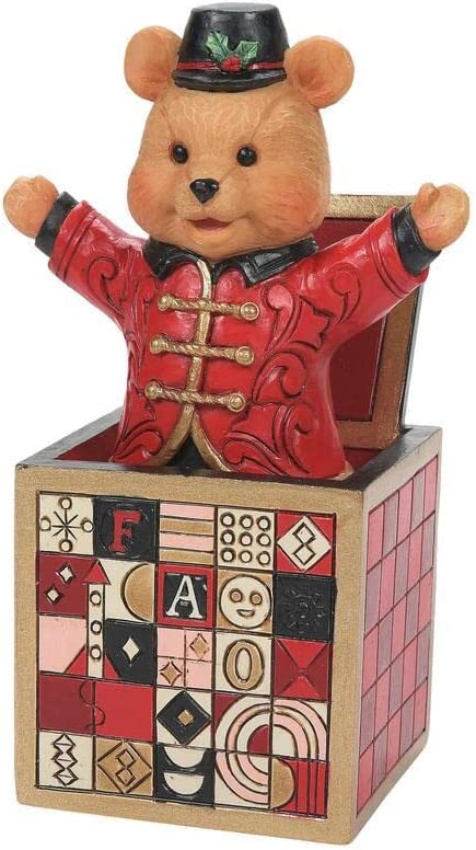 Enesco FAO Schwarz by Jim Shore Jack in The Box Teddy Bear Figurine,