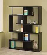 Contemporary 5-Tier Bookcase Black And Chrome