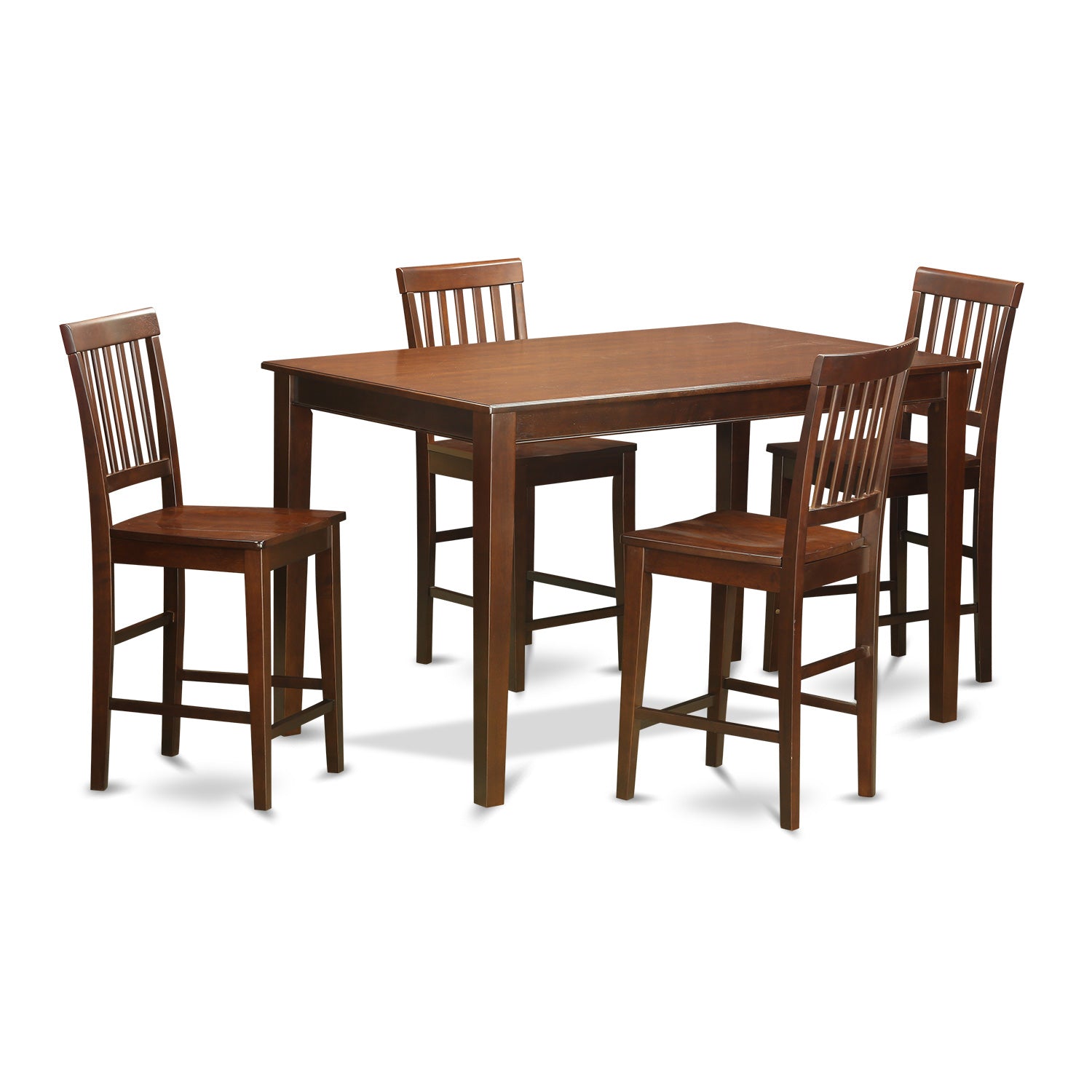 DUVN5H-MAH-W 5 Pc Counter height Table set- pub Table and 4 counter height Chairs.