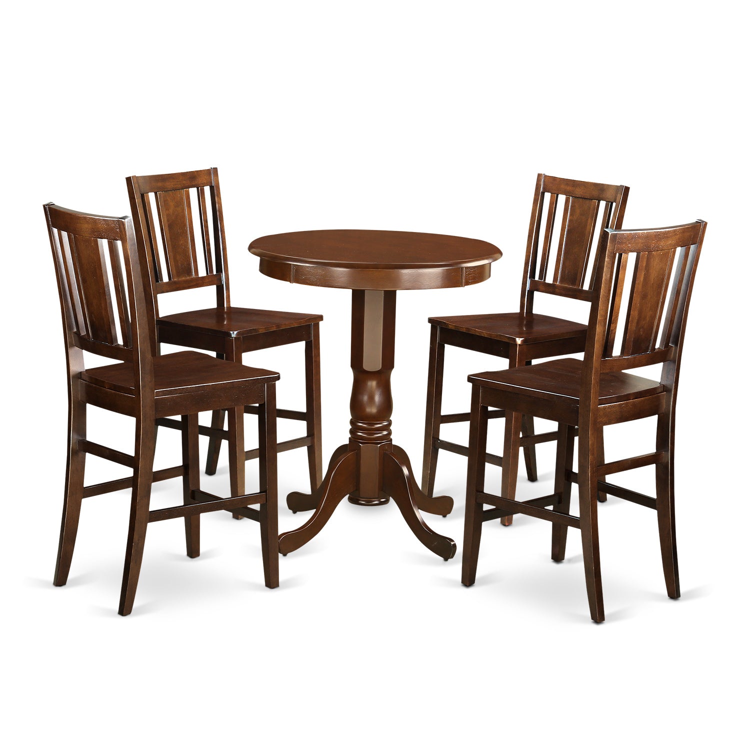 EDBU5-MAH-W 5 Pc counter height Dining set - high Table and 4 Kitchen Dining Chairs.