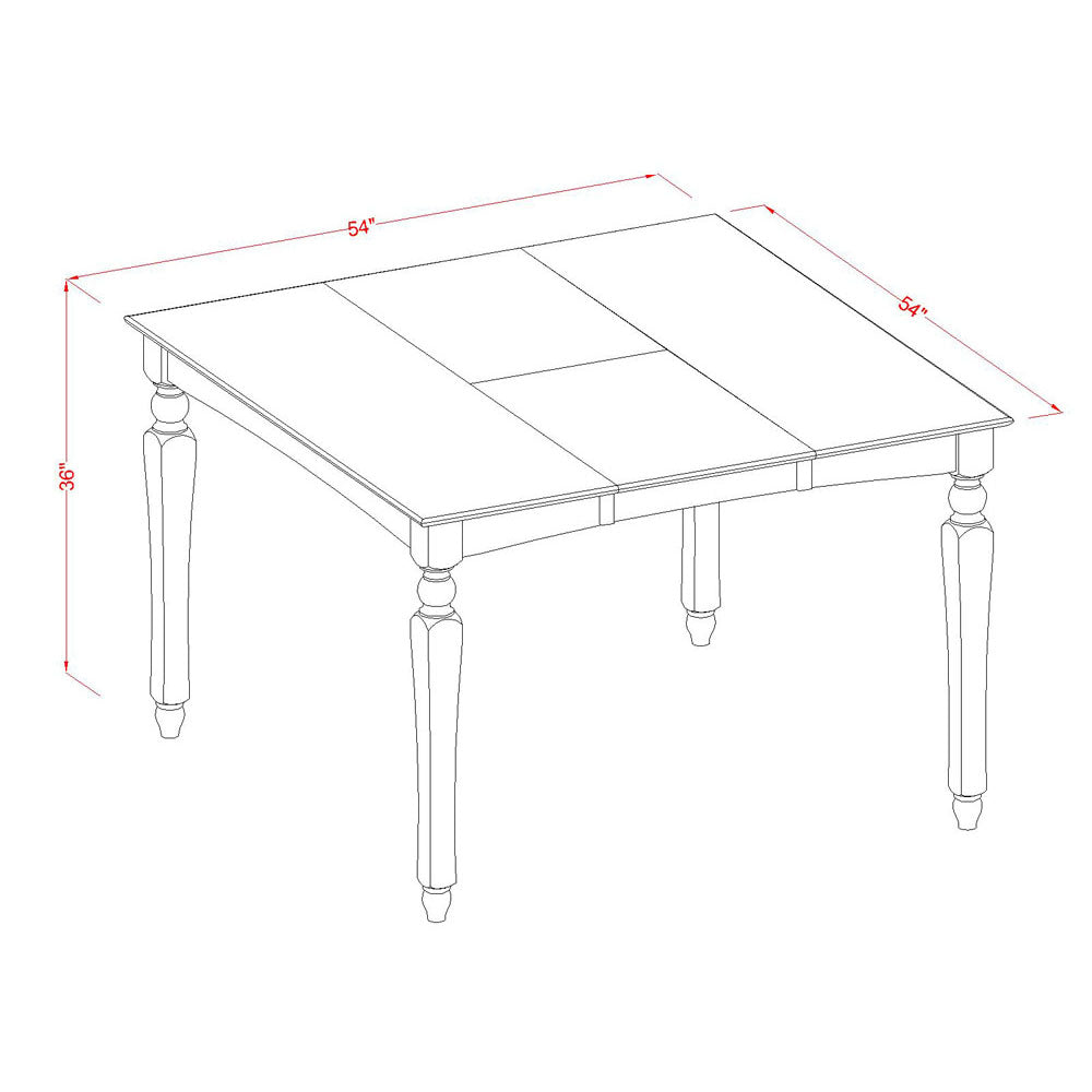 CHEL5-MAH-W 5 Pc pub height set-Square Counter height Table and 4 Kitchen counter Chairs