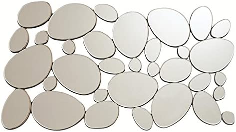 Topher Pebble-Shaped Decorative Mirror Silver