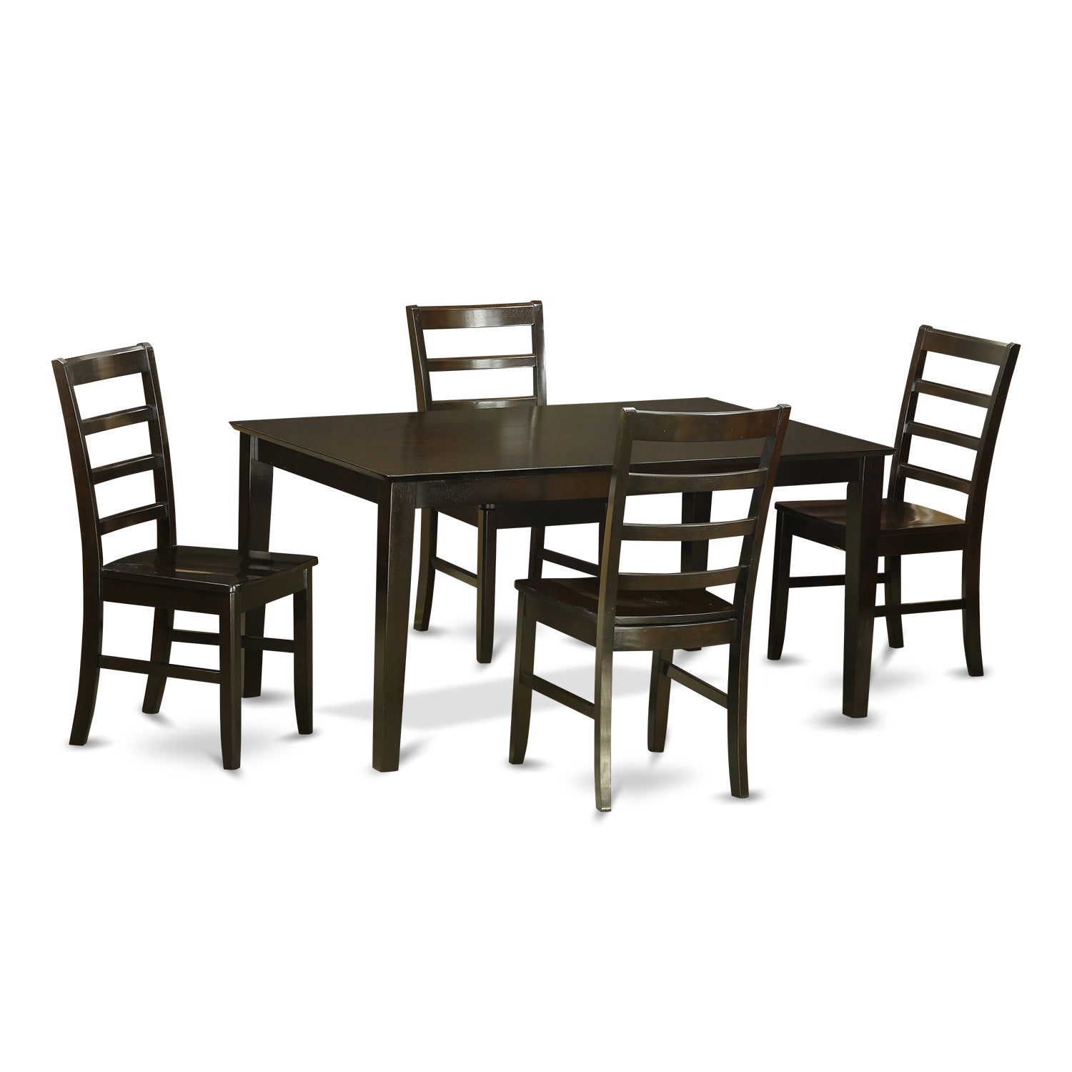 CAPF5-CAP-W 5 PC Dining room set-Glass Top Dining Table and 4 Dining Chairs