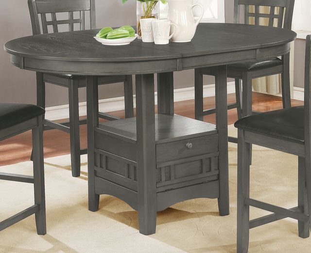 Coaster Lavon Oval Counter Height Dining Table Medium Grey